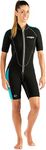 Cressi Women's Playa Lady Short Scuba Wetsuits, Black/Aquamarine, S 2 UK