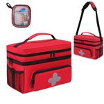 iklestar First Aid Bag Empty Medical Bag with Detachable and Adjustable Deviders Nurse Bag for Travel, Camping, Hiking, Workplace, Home Emergency