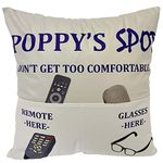 Poppy Gifts Dad Grandpa Gifts, 2-Pocket 2-Sided Poppy Pillow Covers 18x18 Inch and Best Poppy Ever Engraved Spoon, Father’s Day Birthday Christmas Stocking Stuffers Thanksgiving Day Gifts
