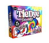 KUMBER Tie Dye Kit Kids - 5 Colours with Extra Dye Powder, Rubber Bands, Gloves and Funnel - Art and Craft Set for Dyeing Clothes, Creative Games & Activities - Suitable for Kids and Adults