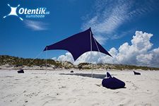 Otentik Beach Sunshade - with Sandbag Anchors - The Original Sunshade Since 2011 (Medium 8.2 x 5.5 ft - Up to 5 People, Navy)