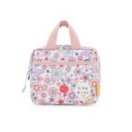 Just bee kids Insulated Lunch Bag | Keeps Food Fresh & Flavourful for Longer | Easy Clean | Eco-Friendly | Pink Retro Floral Print | Thermal Lunch Box for Nursery, School, Travelling