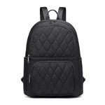 Miss Lulu Lightweight Nylon Backpack Womens - Casual Daypack Womens Backpack - Durable Rucksack Bag for Women - Perfect for Everyday Use (Black)