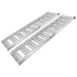 Ruedamann 6Ft Aluminum Loading Ramp 2200 Lbs Capacity, Hook End Car Ramp with Load Straps for Pickup, Trucks, ATVs, Motorcycles, Mowers, Cargo Trailer, Pack of 2