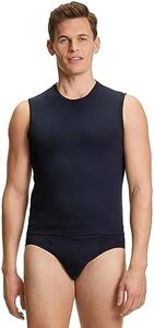 FALKE Men's Daily Comfort 2-Pack Sleeveless Undershirt, Skin-Friendly, Breathable, Egyptian Cotton, Ultra Soft, Grey (Midnight 6366), XL, 2 Pieces