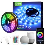 Lepro Smart RGB LED Strip Light 5M, Music Sync, Works with Alexa and Google Assistant, Smart Life App, Remote and Voice Control, Colour Changing LED Lights for Bedroom Party Home Decor