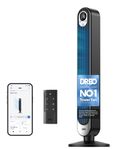 DREO 42 Inch Smart Tower Fan, 8.5m/s High-Velocity Cooling Fans, 9 Speeds Standing Fans for Bedroom, 25dB Silent Bladeless Electric Fan, 4 Modes, 90° Oscillating, 12H Timer, WiFi/Alexa/Remote Control