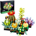 VKOL Succulents Plant Decor Building Kit, Build a Succulents Bonsai Flower Botanical Ideas Collection Display Model Set for The Home or Office, Creative Building Project Gift for Adults(680 Pieces)