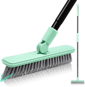 DALIPER Grout Brush for Tile Floors, Swivel Shower Broom Scrubber with 50 Inches Long Handle for Cleaning Bathroom Gaps Baseboard Corner Nooks Crannies