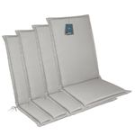 LILENO HOME Garden Chair Cushions [Set of 4 - High-Back] in Grey - Comfortable Loungers as Seat Cushions for Garden Furniture - Chair Cushions for Garden Chairs and Folding Chairs MIA