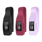 EEweca 3-Pack Clip for Fitbit Inspire or Inspire HR Holder Accessory, Black + Sangria + Lilac