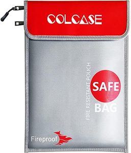 COLCASE Fireproof Document Bag (2000 ℉) 15 x 11 Inches Silicone Coated Fireproof and Waterproof Money Bag Fireproof Safe Storage for Money, Documents, Jewelry and Passport