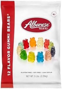 Albanese World's Best 12 Flavor Gummi Bears | 5lbs of Candy | 12 Unique Flavors, Gluten Free, Fat Free, Soft and Chewy Gummy | Cherry, Blue Raspberry, Mango and More | Great Snack for Travel and Kids