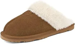 DREAM PAIRS Women's House Slippers Indoor Fuzzy Fluffy Furry Cozy Home Bedroom Comfy Winter Cute Warm Outdoor Shoes FuzzyEasy,Size 7,Chesnut,SOFIE-05