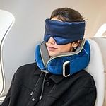 ComfyCozy Luxury Travel Pillow And Silky Plush Eye Mask | Essentials For Airplane Flight Holiday Sleeping | Memory Foam Neck Shoulder Pain Pillows Support | Ergonomic Orthopedic Men Women Sleep Set