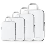 Gonex Compression Packing Cubes, 3pcs/4pcs Expandable Storage Travel Luggage Bags Organizers, 4 PCS White, XL+L+M+S