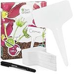 Plastic Tags: Premium Plastic Plant Labels Set with 120 Plant Name Sticks and Waterproof Marker Pen - Plant Tags and Labels - Seedling Labels - White Plant Labels Plastic - Plant Label Set by OwnGrown