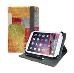 Emartbuy Universal 7-8.8 Inch MultiColoured Tiles Multi Angle Folio Wallet Case Cover With Card Slots and Stylus Pen Compatible With Selected Devices Listed Below