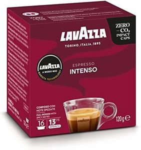 Lavazza, A Modo Mio Espresso Intenso, Coffee Pods, Arabica and Robusta, Spicy Notes, Intensity 13/13, Medium-Dark Roasting, 1 Packs of 16 Coffee Pods