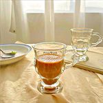 PrimeWorld Lotus Crystal Tea Coffee 160ml Cup Set of 6 pcs, Crystal Espresso Mug, Clear Toughened Glass Mug with Handle for Cappuccino, Milk, Latte hot/Cold Drinks etc