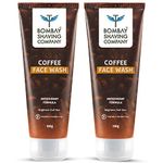 Bombay Shaving Company Coffee Face Wash for Men & Women (Pack of 2) - Deep-Cleanses, De-Tans & Blackhead Removal | Made in India