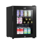 Dellonda Baridi 40L Drinks Mini Fridge with LED Light, Black and Glass Door - DH98