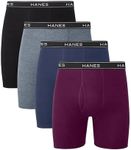 Hanes mens 4 Pack boxer briefs, Bla