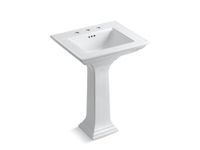 Kohler K-2344-8-0 Memoirs Pedestal Lavatory with Stately Design and 8-Inch Centers (White)