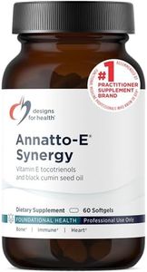 Designs for Health Annatto Tocotrienols with Black Cumin Seed Oil - Annatto-E Synergy Groundbreaking Vitamin E Supplement, Antioxidant Support with Gamma + Delta Tocotrienols (60 Softgels)