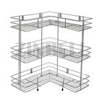 Zinbell Stainless Steel Kitchen Trolley, Fruits & Vegetable Trolley Container, Basket Organizer Holder Stand for Kitchen. (3 Shelf)