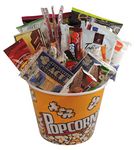 Movie Night Gift Basket: Snack Attack - Large Reusable Popcorn Bowl: Munchies, Chocolate, Nuts, and More