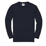 Kids Unisex Sweatshirt Crewneck Children Jumper Pullover Boys Girls (12-13, Navy)