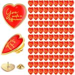 Unittype You Make a Difference Button Pins Heart Shape Graduation Motivational Lapel Pins Enamel Pins Bulk Recognition Kawaii Heart Pin Badges for Employee Nurse Teacher Volunteer Hats(100 Pcs)