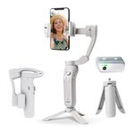Digitek (DSG-007F AI) 3-Axis Gray Smartphone Gimbal - Foldable Handheld Vlogging Stabilizer with AI Tracking Feature & 4 Creative Operation Modes for Android & iOS - Smooth Videography (AI)
