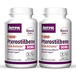 Jarrow Formulas Pterostilbene 50 mg - 60 Veggie Caps, Pack of 2 - Antioxidant Support - Supports Healthy Aging - Calorie-Restriction Mimetic - 120 Total Servings