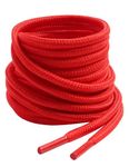 VSUDO 90 cm Round Red Boot Laces, Red Shoe Laces for Boots, 4mm Diameter Walking Boot Laces for Walking Boots, Heavy Duty Work Boot Laces for Work Boots, Hiking Boot Laces (2Pairs-Red-90cm)