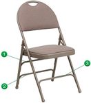 Flash Furniture HERCULES Series Ultra-Premium Triple Braced Fabric Metal Folding Chair with Easy-Carry Handle