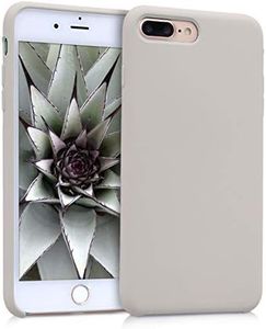 kwmobile Carcasa Compatible con Apple iPhone 7 Plus/iPhone 8 Plus Funda - Case TPU y Silicona antigolpes - Apto Carga inalámbrica - Beige
