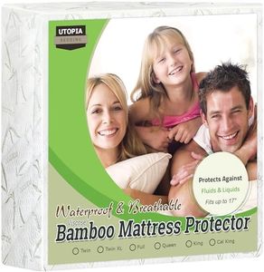 (KINGCAL) - Waterproof Bamboo Mattress Protector - Hypoallergenic fitted Mattress Cover - Breathable Cool Flow Technology - Vinyl Free (King Cal) - by Utopia Bedding