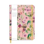 Lola Design - Hardback Journal Notebook, Wren Pattern Design - Ideal for Gifting, Journaling & Travel - With Elastic Closure & Paper, Storage Pocket, Matte-finish Board Cover - 200 Lined Pages