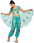 Disney Aladdin Live Action Womens Jasmine Costume, Teal, XL (18-20)