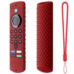 Dealfreez Silicone Remote Cover Compatible with Fire TV Stick 3rd Gen 2021 Remote Protective Cover with Lanyard (D-Wine Red) [Remote NOT Included]