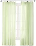 ChadMade Indoor Outdoor Solid Sheer Curtain Pinch Pleat Kiwi 100" W X 102" L Wide Opulent Voile Drapes (1 Panel)