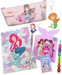 le delite Mermaid theme Return gift combo stationary supplies for kids girls, mermaid diary notebook with pen pencil, eraser , sticky notes & keychain (jumbo)