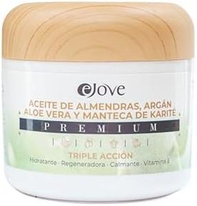 Ejove - Crema hidratante facial y corporal mujer - Manteca de Karité pura ecológica bio - Aloe Vera - Aceite de Almendras - Argán - Crema Antiestrías - Manteca de Karité con Vitamina E
