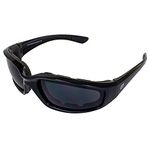 Birdz Eyewear Oriole Padded Motorcycle Glasses (Black Frame/Dark Smoke Lens)