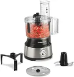 Hamilton Beach Food Processor & Vegetable Chopper for Slicing, Shredding, Mincing, and Puree, 10 Cups - Bowl Scraper, Stainless Steel