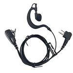 Maximal Power REH2 MOT 2-Pin Adjustable C-Shaped Earpiece with Rubber Earhook/Earbud for Motorola Two-Way Radio (Black)