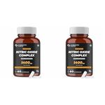 Carbamide Forte Nitric Oxide Supplement 1400mg with L-Arginine HCL, AAKG, L Citrulline Malate, Beet Root Extract & Caffeine – 60 Veg Capsules (Pack of 2)