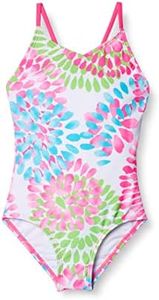 Kanu Surf Little Girls' Daisy Beach Sport 1-Piece Swimsuit, Neon Pink, 6